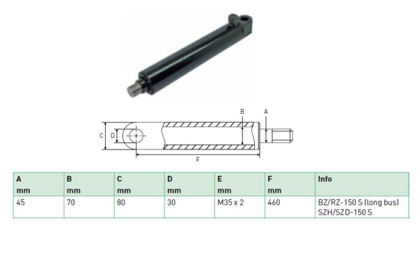 Hydraulic cylinder Zepro 45/70/460