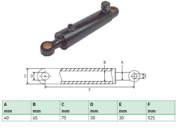 Hydraulic cylinder Zepro 40/65/525