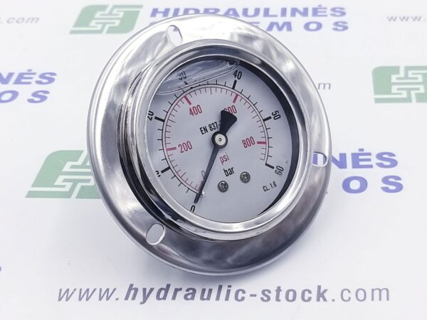 Pressure gauge 0/60 bar. d-63 rear connection, for panel mounting 1/4'BSP
