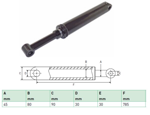 Hydraulic cylinder Zepro 45/80/785 for bend