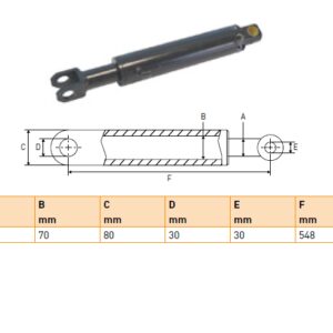 Hydraulic cylinder Anteo 40/70/548 right