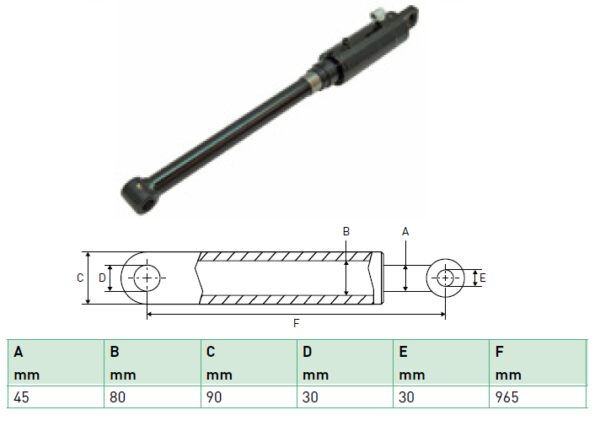 Hydraulic cylinder Zepro 45/80/965 for bend