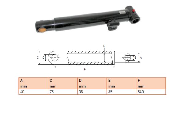 Hydraulic cylinder Cargolift 60/75/540