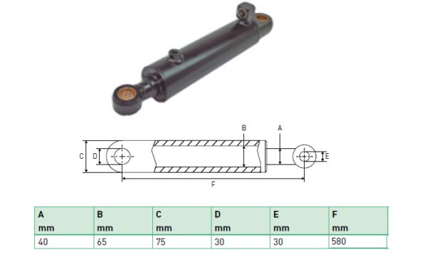 Hydraulic cylinder Zepro 40/65/580