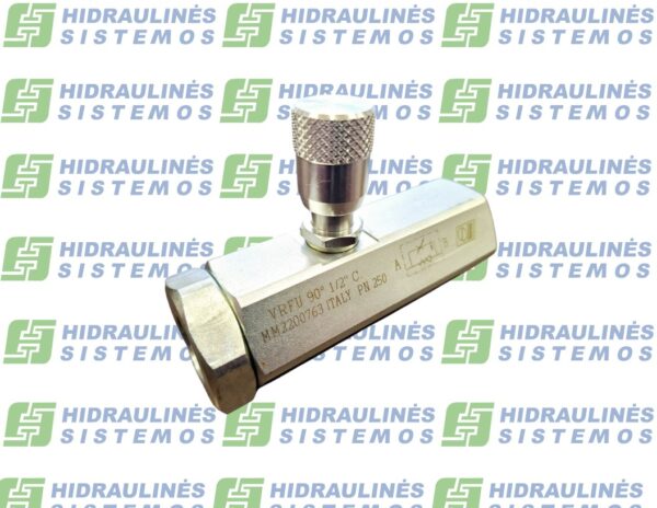 Unidirectional pressure compensated flow restrictor valve in line 1/2, 45lpm