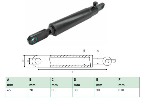 Hydraulic cylinder Zepro 45/70/810 for bend