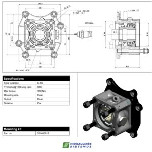 PTO mounting kit MB G56-6 Hyva