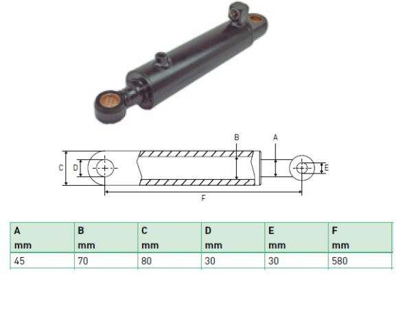 Hydraulic cylinder Zepro 45/70/580