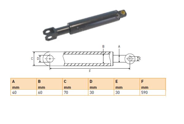 Hydraulic cylinder Anteo 40/60/590 right