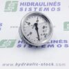 Manometras silikonine alyva 0/400 bar. d-63 tvirtinimas iš galo 1/4'BSP