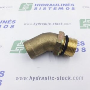 Suction fitting 1' male x for 32 mm hose, 45 angle
