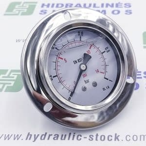 Pressure gauge 0/1 bar. d-63 rear connection, for panel mounting 1/4'BSP