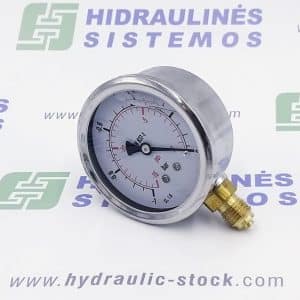 -1/0 bar Manometras d-63 tvirtinimas iš šono 1/4'BSP