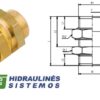 Pneumatic bulkhead connector M22 / M22 / M16 internal