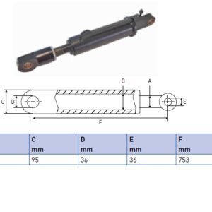Hydraulic cylinder Palfinger/MBB 45/80/753 for bend