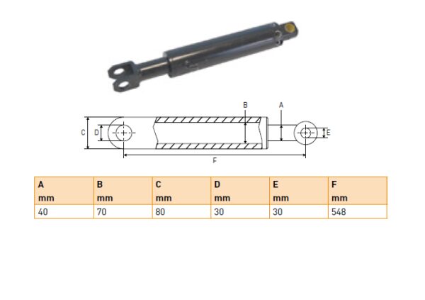 Hydraulic cylinder Anteo 40/70/548 left