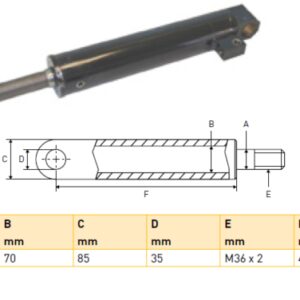 Hydraulic cylinder AMA 40/70/450 for bend