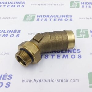 Suction fitting 1' male x for 45 mm hose, 45 angle