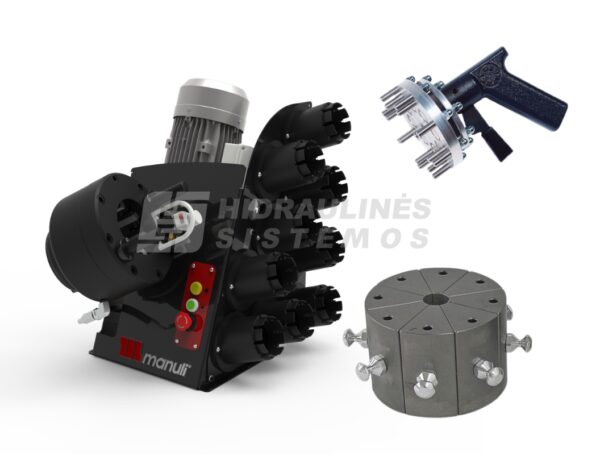 Electric crimper MRM 137 EVO R 380-415V 3PH+N with kit 7 die sets and quick change gun