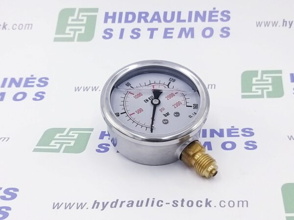 0/160 bar Manometras d-63 tvirtinimas iš šono 1/4'BSP