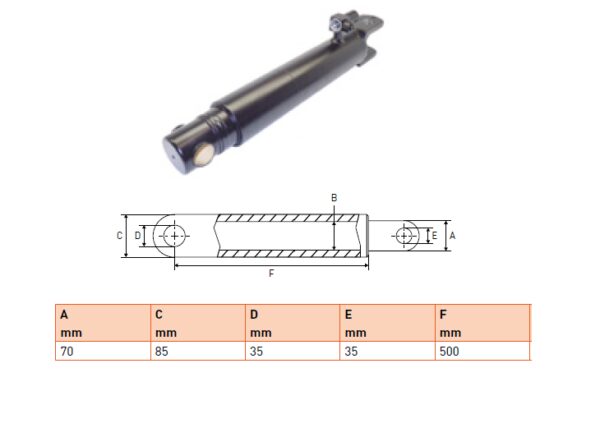 Hydraulic cylinder Cargolift 70/85/500