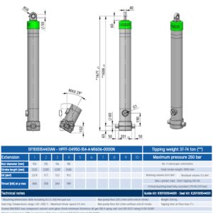 Telescopic cylinder 4-154-4950 5F IPH 5F-04950-154-4-M1606