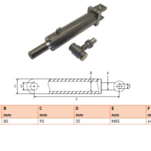 Hydraulic cylinder Cargolift 45/80/640 for bend
