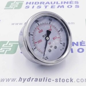 Pressure gauge 0/600 bar. d-63 rear connection 1/4'BSP