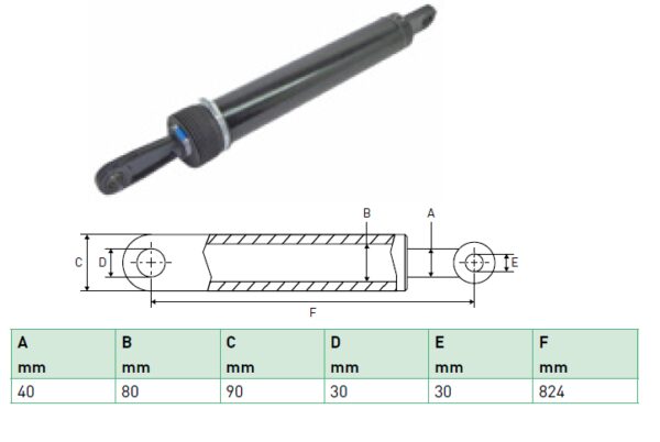Hydraulic cylinder Zepro 40/80/824 for bend