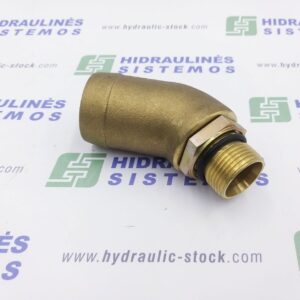 Suction fitting 1' male x for 50 mm hose, 45 angle