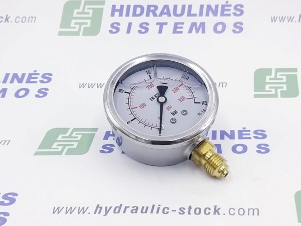 0/25 bar Manometras d-63 tvirtinimas iš šono 1/4'BSP