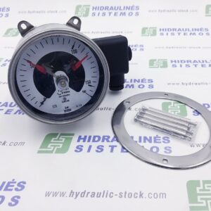 Pressure gauge with el.contacts 0/16 bar. d-100 rear connection 1/2'BSP