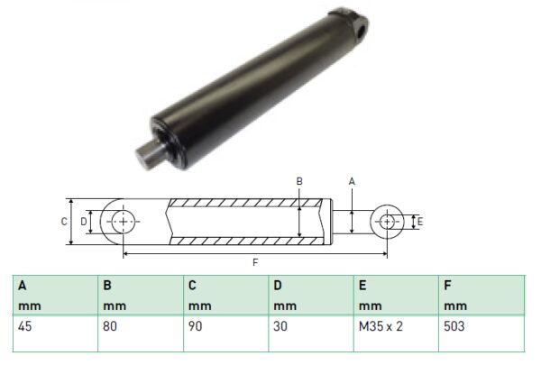 Hydraulic cylinder Zepro 45/80/503 for bend