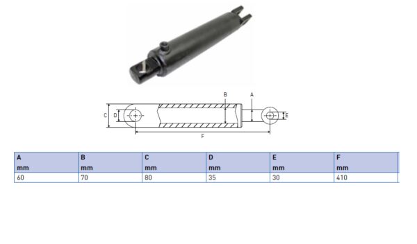 Hydraulic cylinder Palfinger/MBB 60/70/410