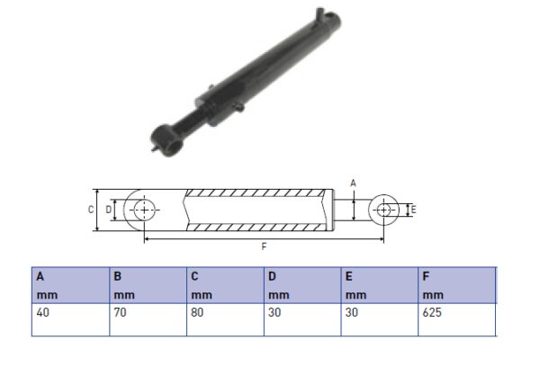 Hydraulic cylinder Erhel Hydris 40/70/625