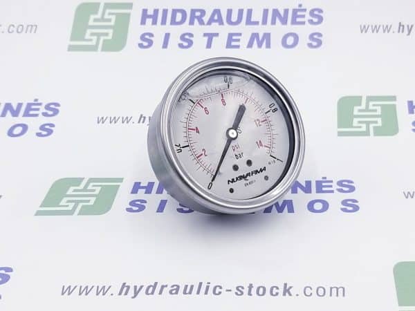 Pressure gauge 0/1 bar. d-63 rear connection 1/4'BSP