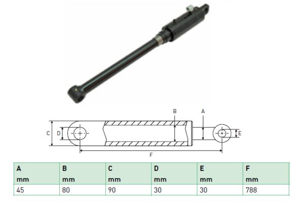 Hydraulic cylinder Zepro 45/80/788 for bend