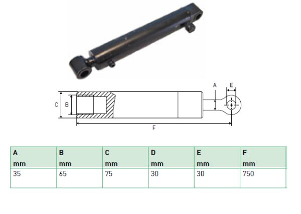 Hydraulic cylinder Zepro 35/65/750