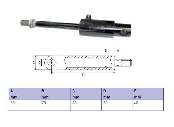 Hydraulic cylinder Erhel Hydris 60/70/60 for bend