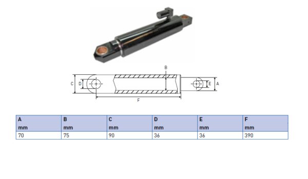 Hydraulic cylinder Palfinger/MBB 70/75/390