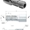 Velenas siurbliui 1'3/8i x PTO-4 8T 32/36v DIN 5462 ISO L-120mm, d13 KZL