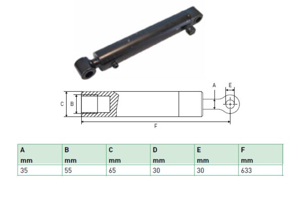 Hydraulic cylinder Zepro 35/55/633
