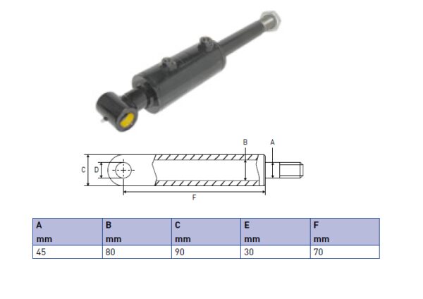 Hydraulic cylinder Erhel Hydris 45/80/70 for bend