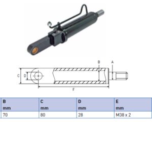 Hydraulic cylinder Palfinger/MBB 40/70/500 for bend