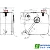 Hydraulic oil tank, side mounting 170 ltr. Aluminium 62x67x45, BSP 1'1/4, su šoniniu flanšu ir dangt