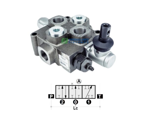 Control valve 1 sec. 120 ltr. Q95 3/4' BSP 1x101, for single acting cylinder