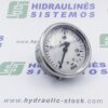 Manometras silikonine alyva 0/160 bar. d-63 tvirtinimas iš galo 1/4'BSP