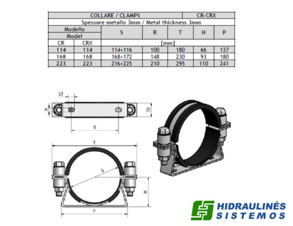 Hydraulic accumulator holder d-114mm CR114