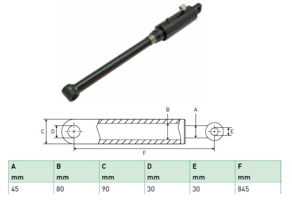 Hydraulic cylinder Zepro 45/80/845 for bend