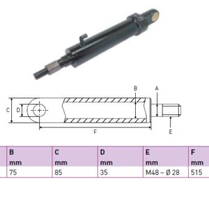 Hydraulic cylinder Dautel 50/75/515 for bend